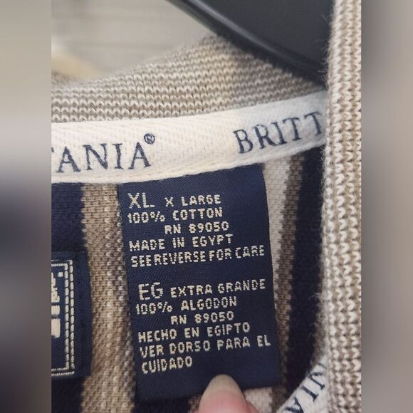 Britannia by LeviStrauss XL Striped Mltclrd Shrtslv Polo 100%Cotton Men's Shirt - Picture 3 of 7